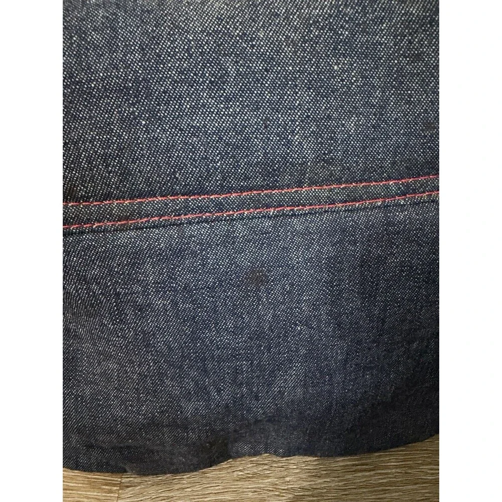 Blue Floral Beaded Embroidered Crossbody Bag Silver Buckle Closure Denim